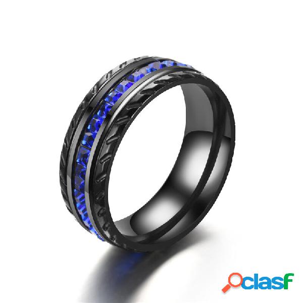 Anelli in acciaio inossidabile a forma di cerchio con strass