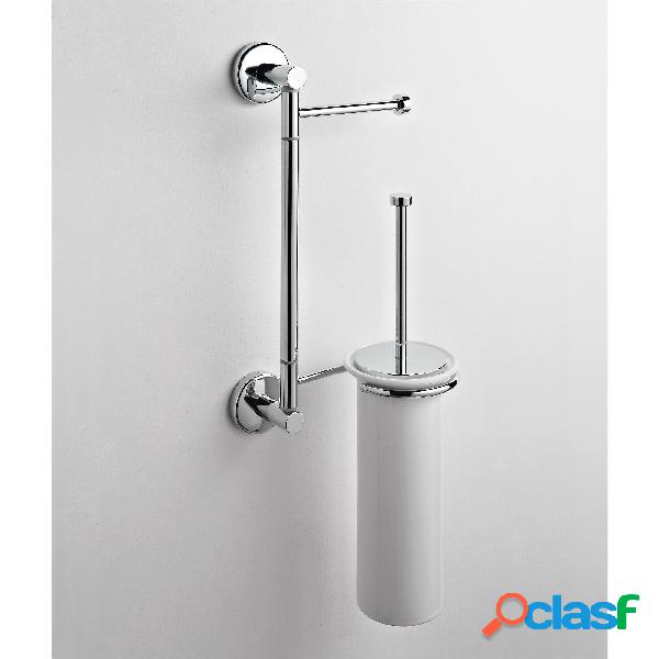 Asta attrezzata WC porta scopino e asciugamani IDA 18x16xh52
