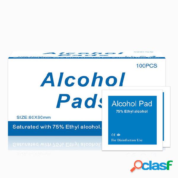 Bakeey 100Pcs 6 * 6cm 75% Alcool Wet Wipe Disinfezione usa e