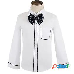 Bambino Da ragazzo Camicia Manica lunga Color Block Bianco