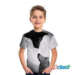 Bambino Da ragazzo maglietta Manica corta Nero Stampa 3D