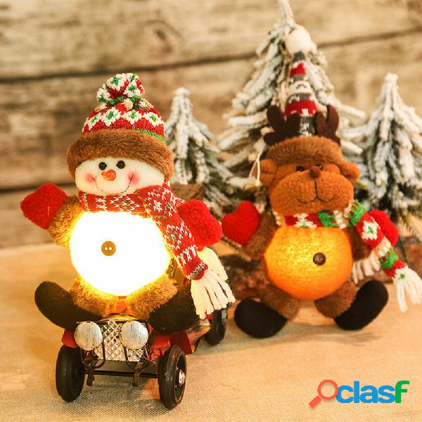 Bambola di Natale con luci Babbo Natale Elk Pupazzo di neve