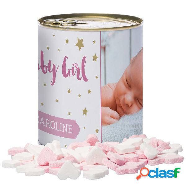 Barattolo di caramelle personalizzato - Baby Hearts - Girl