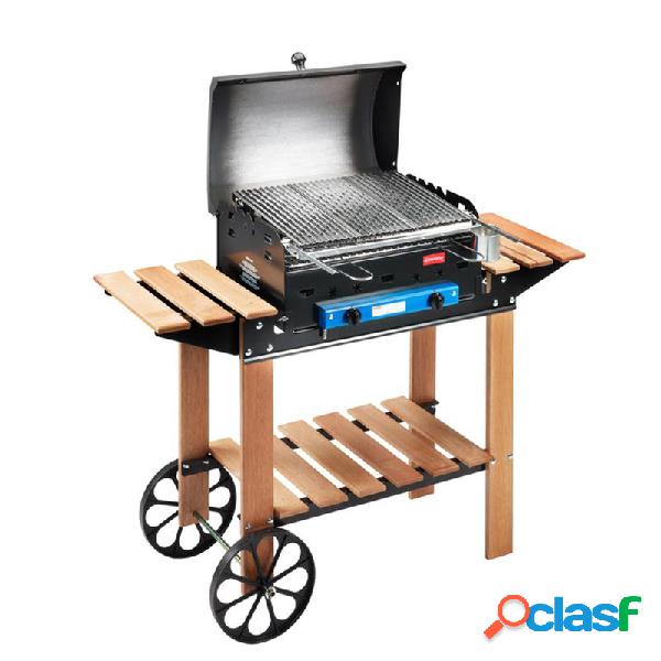 Barbecue Ferraboli In Ghisa a Gas Roccia Legno con griglia