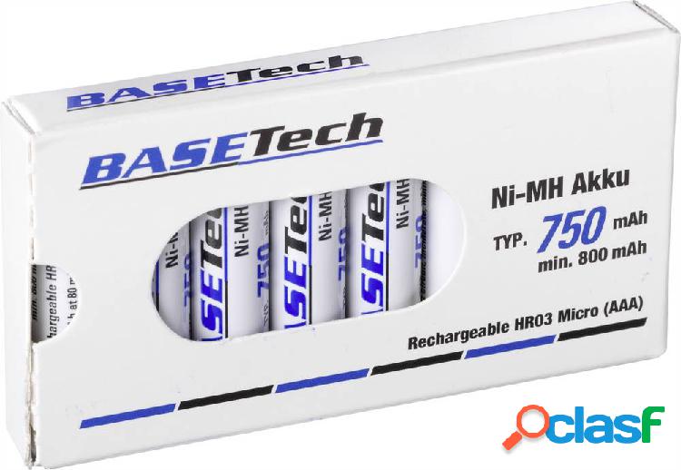 Basetech Batteria ricaricabile Ministilo (AAA) NiMH 750 mAh