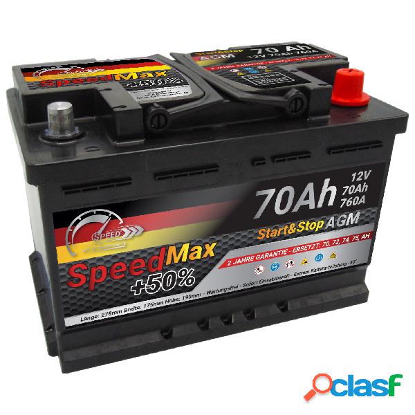 Batteria Speed Max 70 Ah AGM 760A Start-Stop 12v