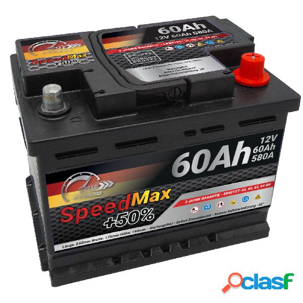 Batteria auto SPEED MAX 60Ah 580A 12V +50%