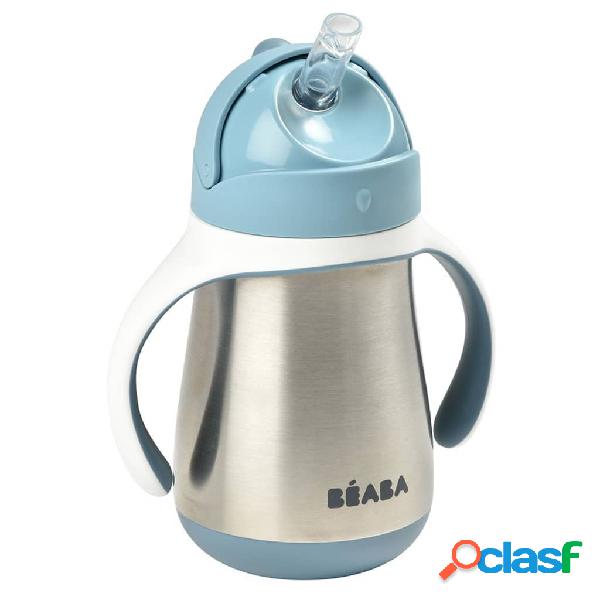 Beaba Tazza con Cannuccia in Acciaio Inox 250 ml Blu