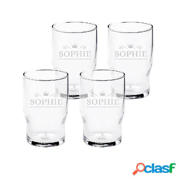 Bicchiere d&apos;Acqua Personalizzato (4 pezzi)