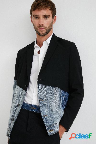 Blazer in jeans doppio materiale