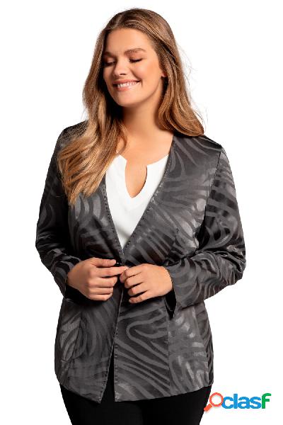 Blazer, sciancrato, Jacquard, scollo a V, maniche lunghe,