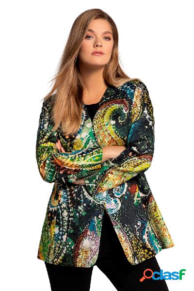 Blazer, sciancrato, Paisley, maniche lunghe, cotone, Donna,