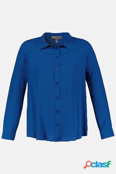 Blusa dal taglio svasato in misto seta con colletto da
