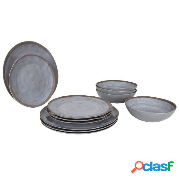 Bo-Camp Set di Stoviglie 12 pz Halo in Melamina Bianco
