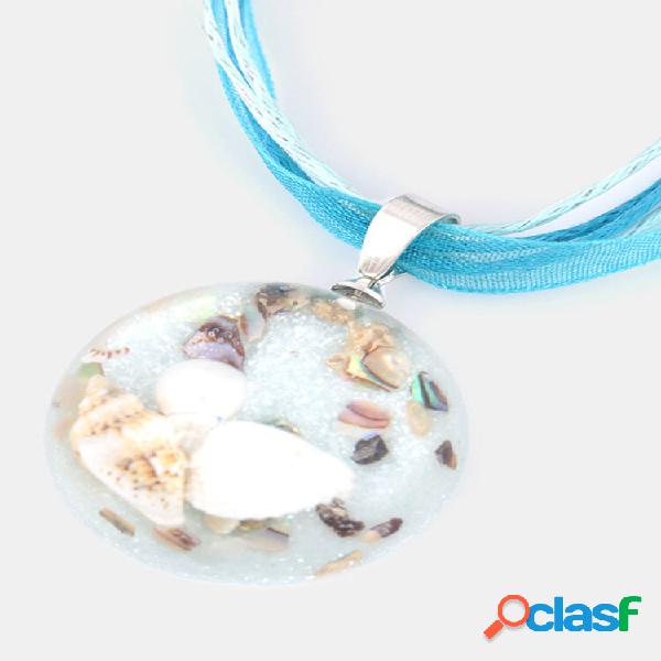 Bohemian Ocean Romance Shell Pearl Inside Hemisphere Collane