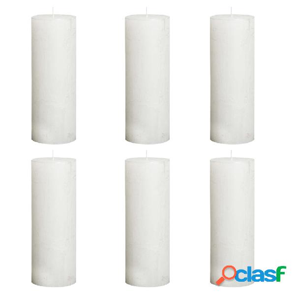 Bolsius Candele Rustiche Moccoli 6 pz 190x68 mm Bianche