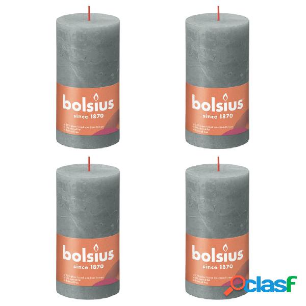 Bolsius Candele Rustiche a Colonna Shine 4 pz 130x68mm Verde