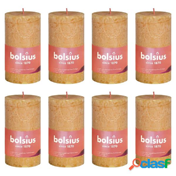 Bolsius Candele Rustiche a Colonna Shine 8 pz 100x50 mm