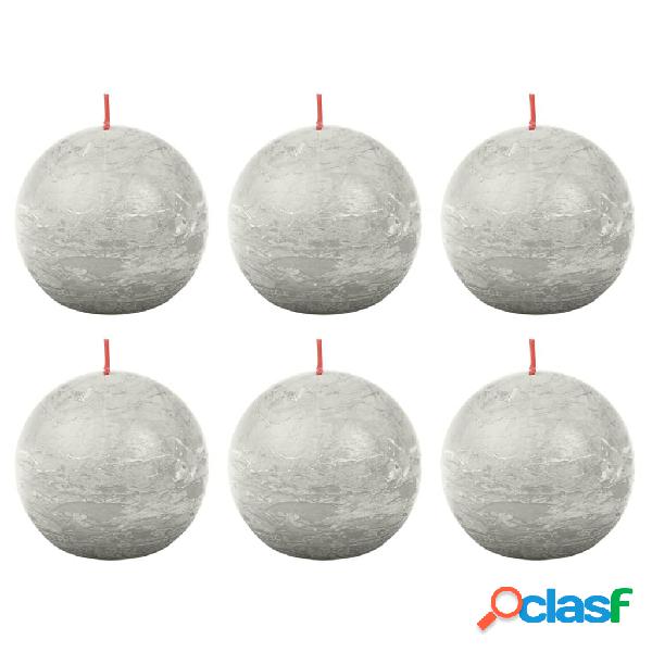 Bolsius Candele a Sfera Shine Rustiche 6 pz 76x190 mm Grigio
