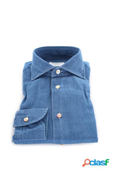 Borriello Camicie Denim Uomo Blu