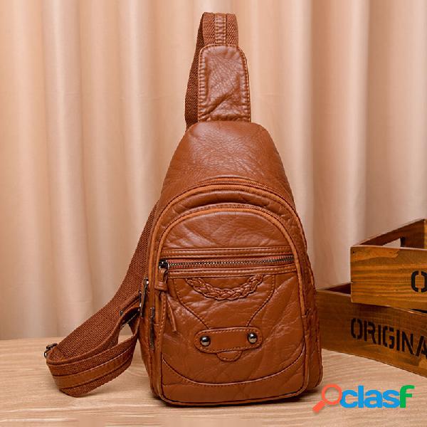 Borsa a tracolla da donna in pelle PU portatile di grande