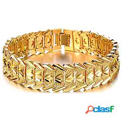 Bracciale da uomo a maglia placcato oro 18k classico da