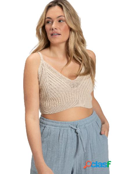 Bralette in maglia a costine di cotone biologico con scollo