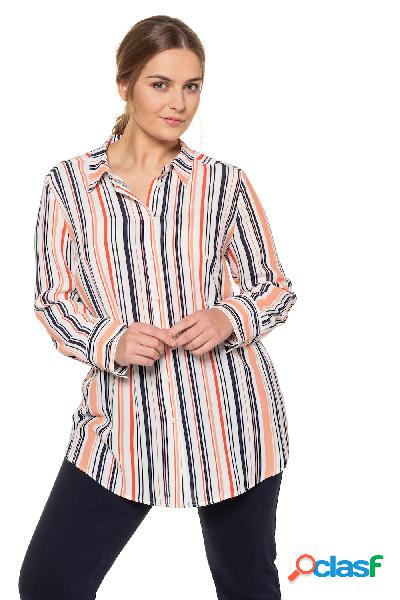 Camicetta, righe, maniche lunghe, viscosa, Donna, Bianco,