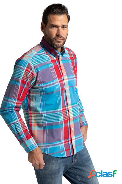 Camicia a quadri, maniche lunghe, colletto button-down,