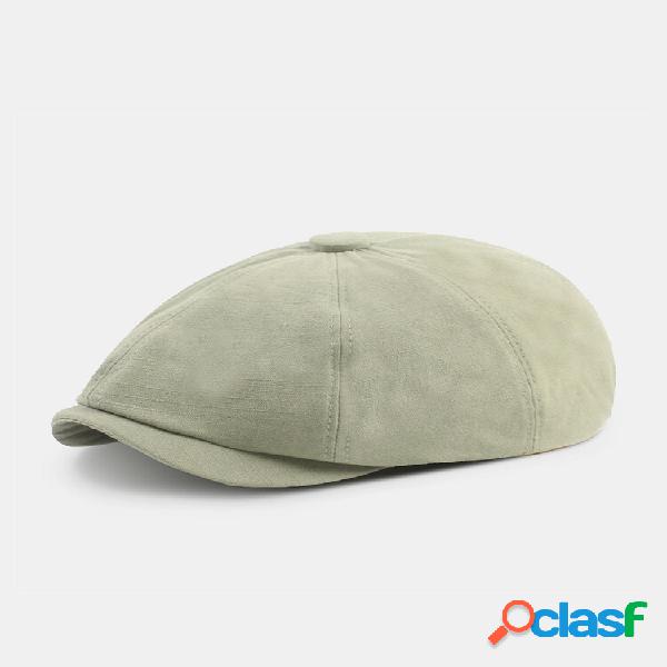 Cappelli ottagonali casual in cotone tinta unita da uomo