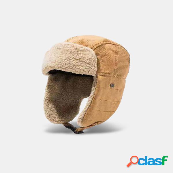 Cappello da cacciatore di calore da uomo in pile tinta unita