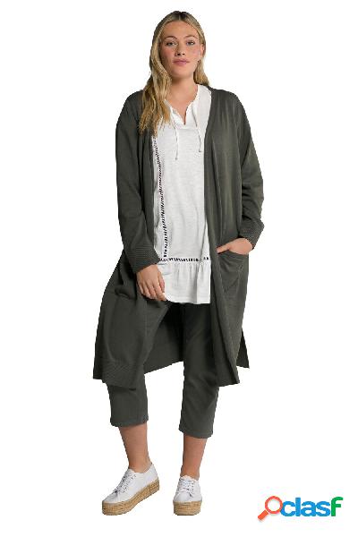 Cardigan lungo in cotone biologico con scollo a V, Donna,