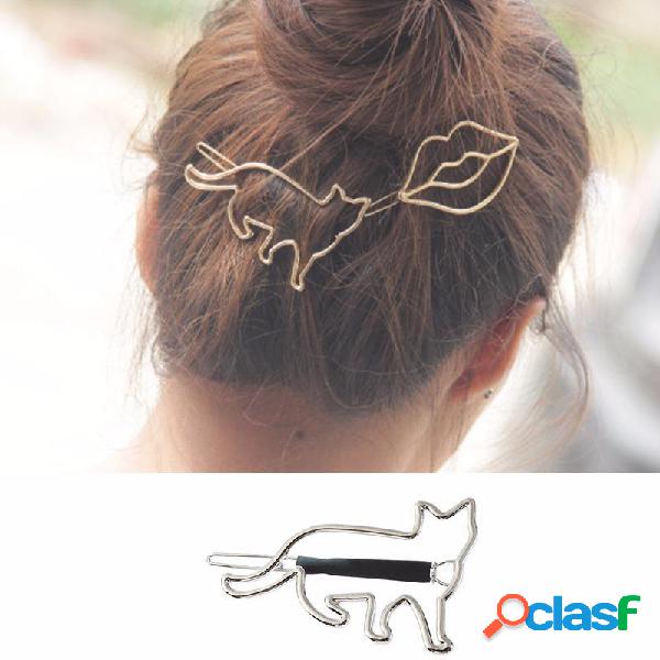 Carino Capelli Clip Hollow Metal Animal Irregular Capelli