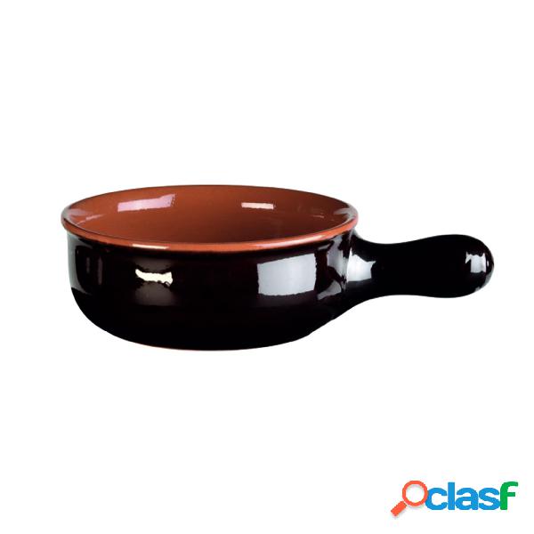 Casseruola un manico in Terracotta Smaltata Ø14xh4,6 cm -