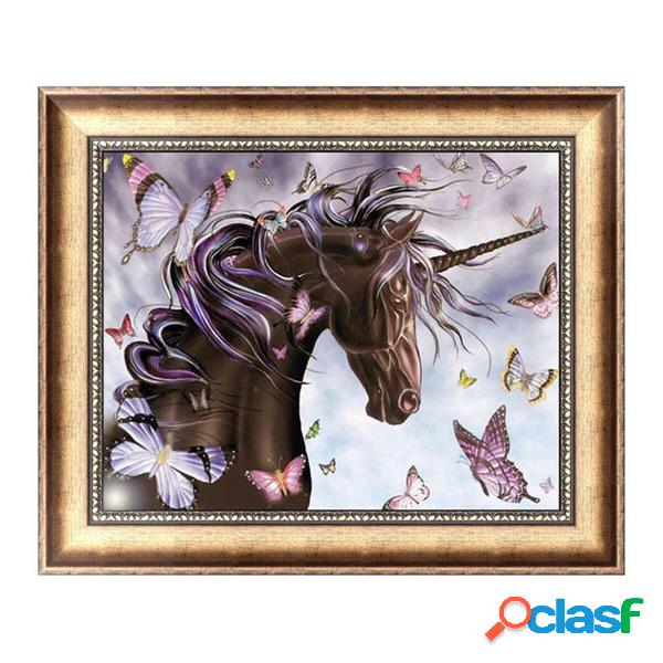 Cavallo Farfalla 5D Diamante Ricamo Pittura Punto Croce