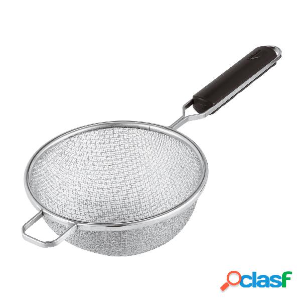 Colapasta Doppia Rete Cm 23 Manico ABS, Inox, peso 0,41 kg
