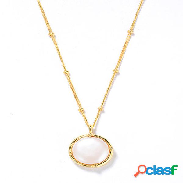 Collana in argento sterling 925 placcato oro 18 carati con