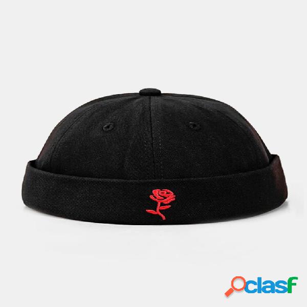 Collrown Unisex Poliestere Cotone Red Rose Ricamo