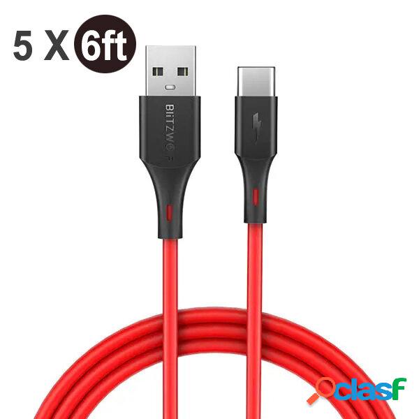 [Confezione da 5] BlitzWolf® BW-TC15 3A Cavo di ricarica