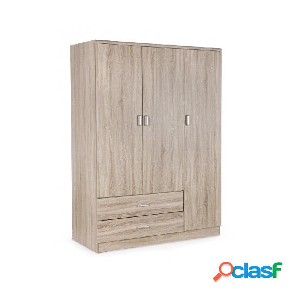 Contemporary Style - Armadio 3a-2c leonardo naturale h190,