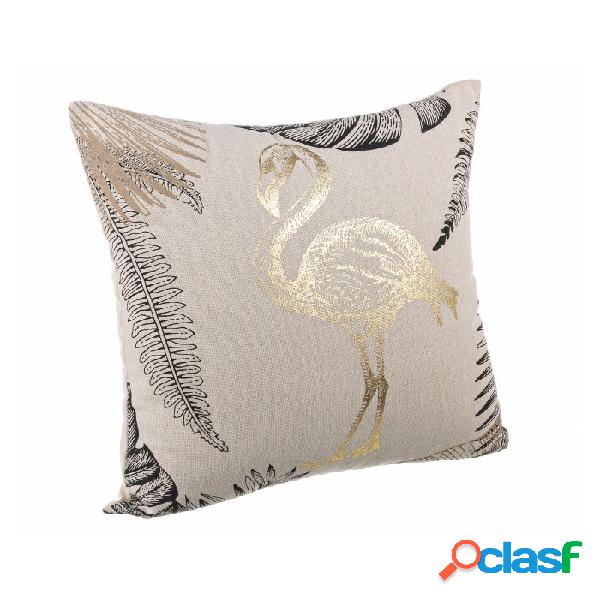 Contemporary Style - Cuscino giungla flamingo bia-oro 45x45,