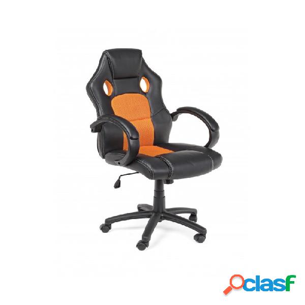 Contemporary Style - Poltrona uff c-br racing nero-arancio,