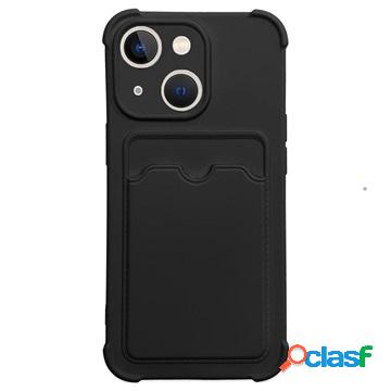 Cover in Silicone Card Armor Serie per iPhone 13 - Nero