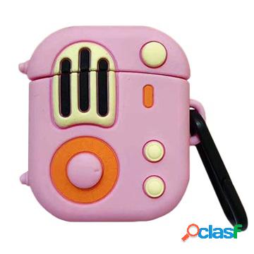 Cover in Silicone Retro per AirPods / AirPods 2 - Rosa