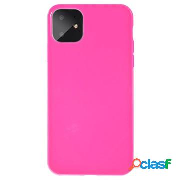 Cover in Silicone per iPhone 11 - Flessibile - Rosa Neon