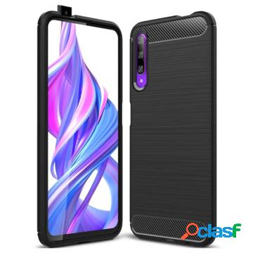 Cover in TPU Effetto Spazzolato per Honor 9X Pro - Fibra di