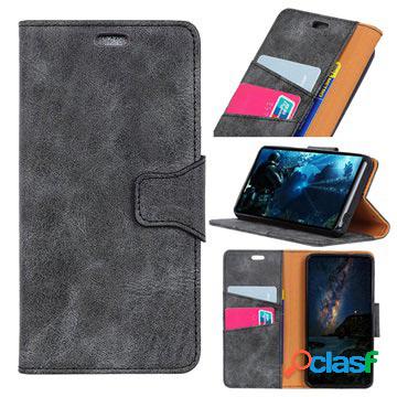 Custodia a Portafoglio Serie Vintage per iPhone XR - Grigia