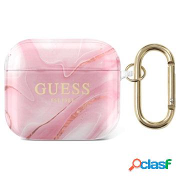 Custodia in TPU Guess Marble Collection per AirPods 3 - Rosa
