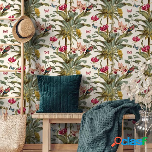 DUTCH WALLCOVERINGS Carta da Parati Tropical Palm Verde e