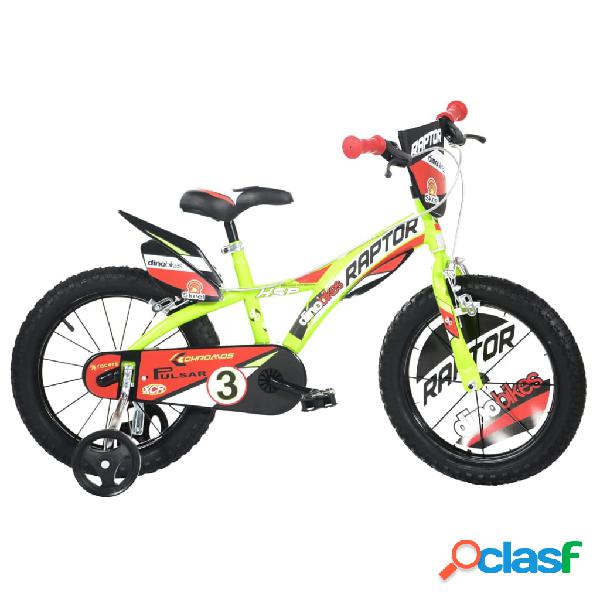 Dino Bikes Bicicletta per Bambini Raptor Giallo Fluorescente